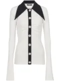 Balmain rhinestone-button long-sleeve shirt - White