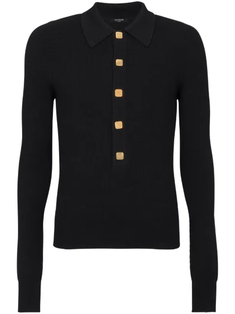 Balmain suéter con monograma estampado en los botones