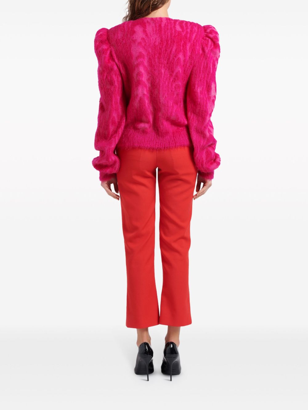 Shop Balmain Bow Wool-blend Jumper In 4dk Pink