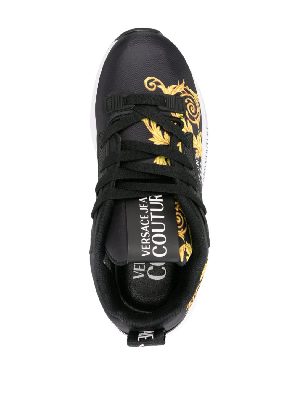 Shop Versace Jeans Couture Dynamic Barocco-print Sneakers In Black