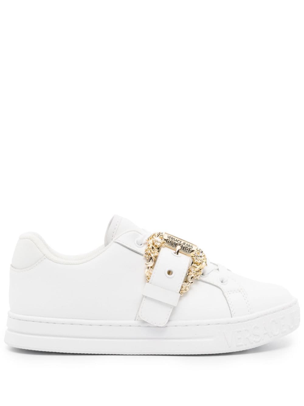 Shop Versace Jeans Couture Court 88 Leather Sneakers In White