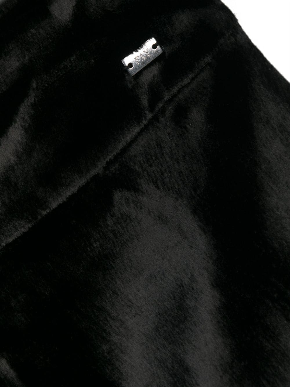 Shop Fay Logo-plaque Faux Fur Skirt In Black