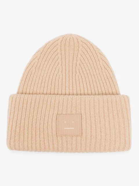 Acne Studios face-patch ribbed-knit beanie