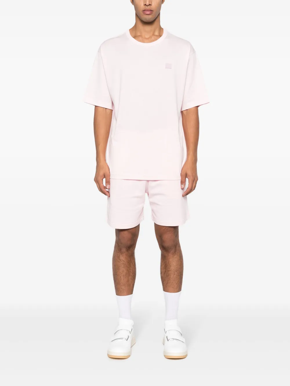 Acne Studios logo-appliqué organic cotton T-shirt - Roze