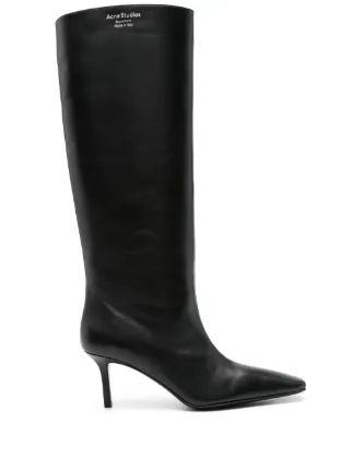 Acne Studios ロングブーツ Acne Studios レザーロングブーツ | ブラック | FARFETCH JP