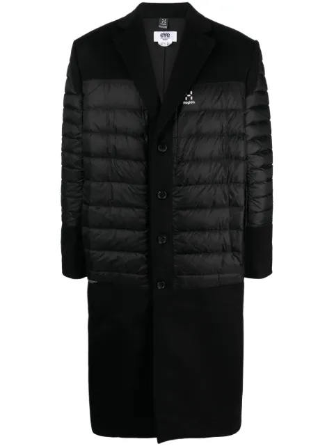 Junya Watanabe MAN logo-print single-breasted padded coat