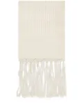 Brunello Cucinelli macramé-detail striped towel - Neutrals