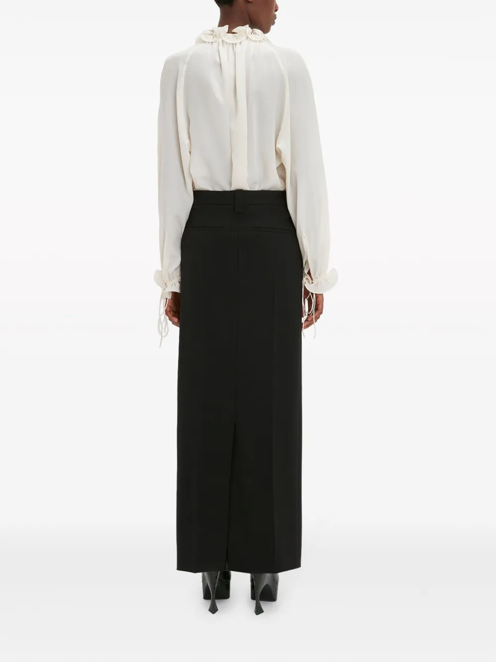 Shop Victoria Beckham High-waisted Midi Skirt In Black