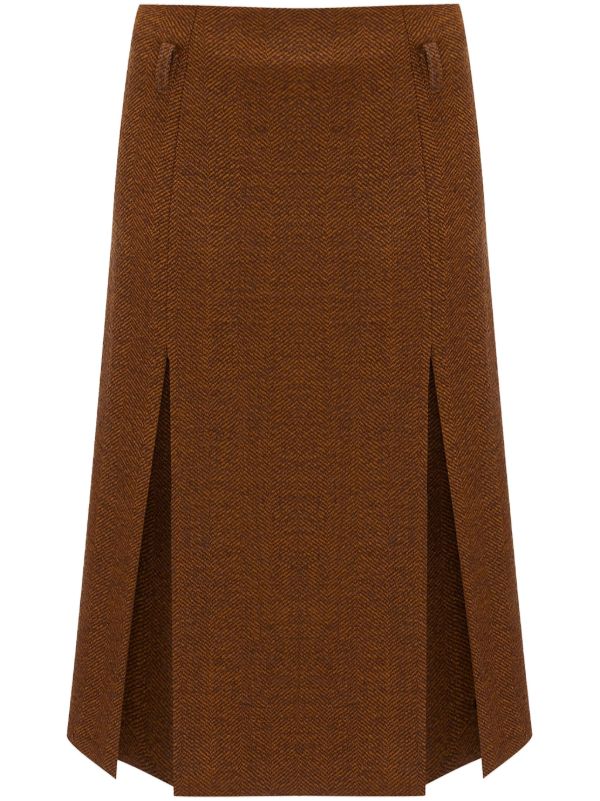 Brown wool cheap skirt