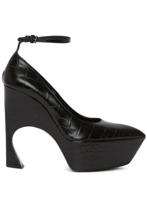 Victoria Beckham 100mm crocodile-embossed effect leather pumps 