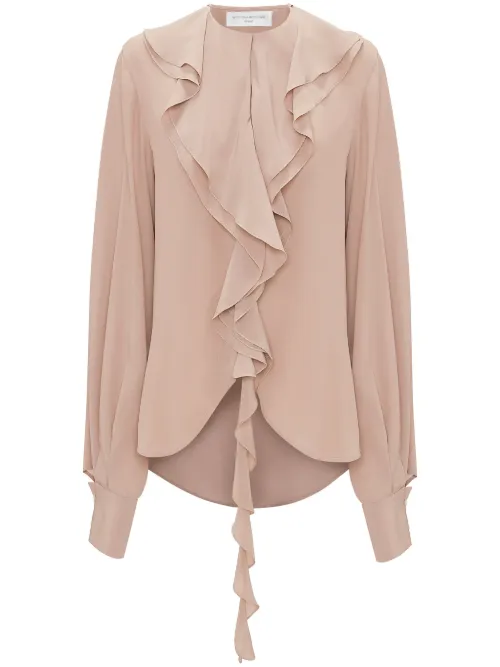 Blouse en soie à volants - Victoria Beckham - Modalova