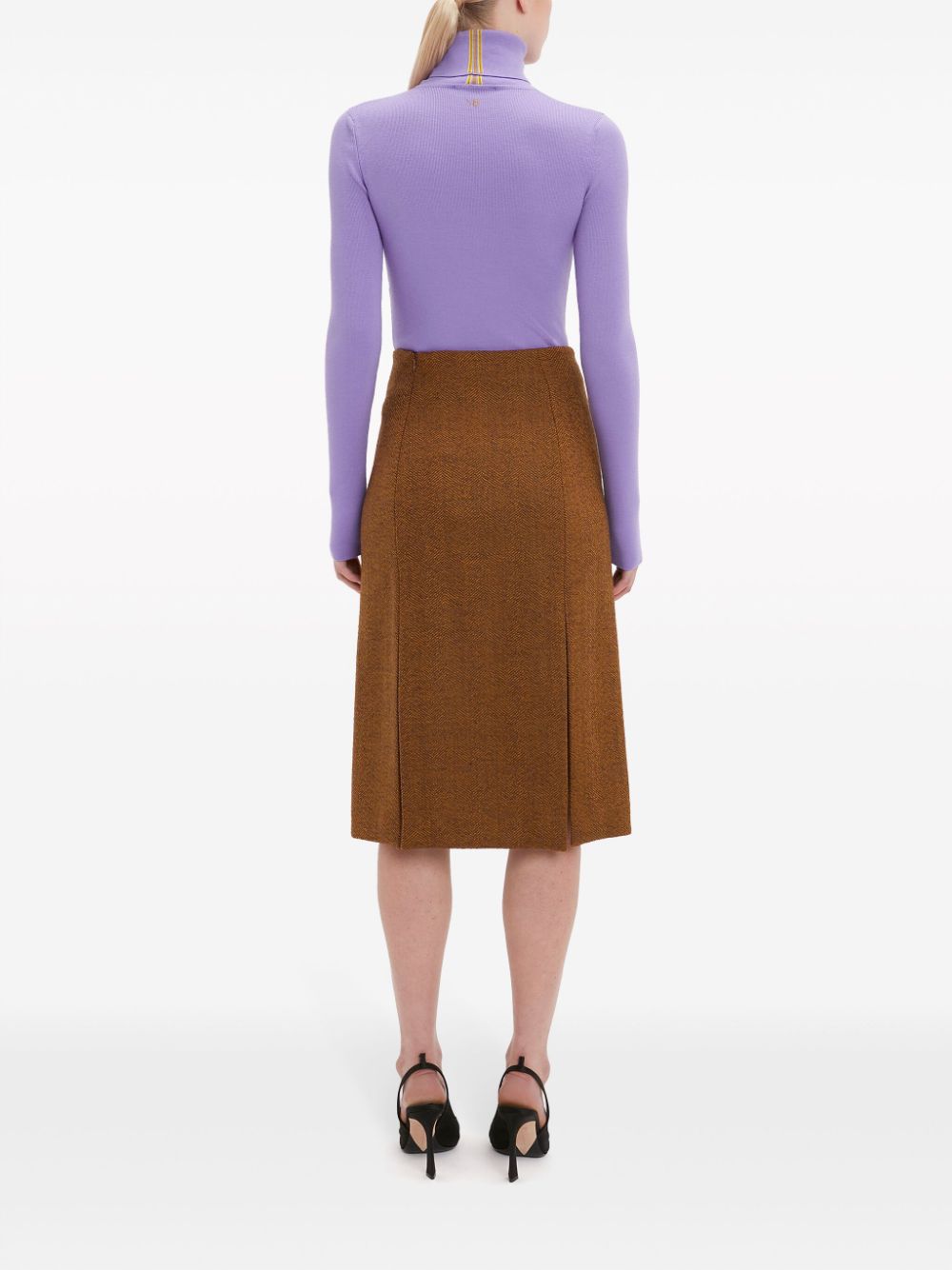 Shop Victoria Beckham Merino Blend Roll-neck Sweater In Purple