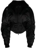 Mugler corset-style draped bomber jacket - Black
