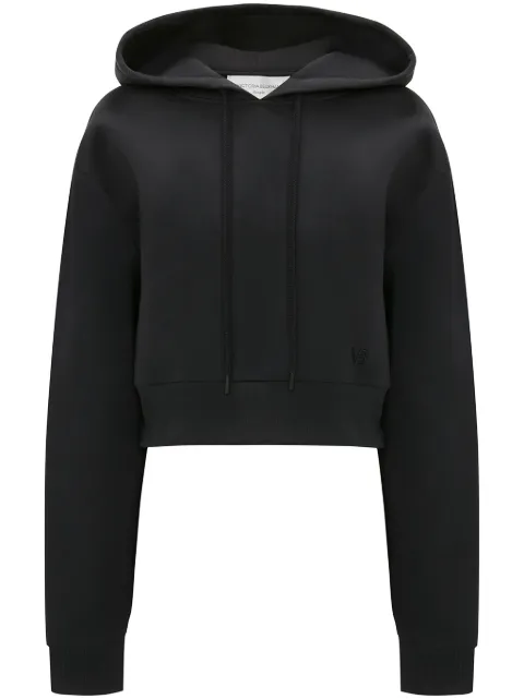 Victoria Beckham logo-embroidered cotton-blend hoodie 