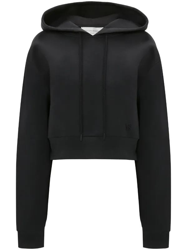 Plain black cropped on sale hoodie