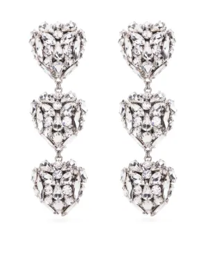 Triple heart outlet drop earrings