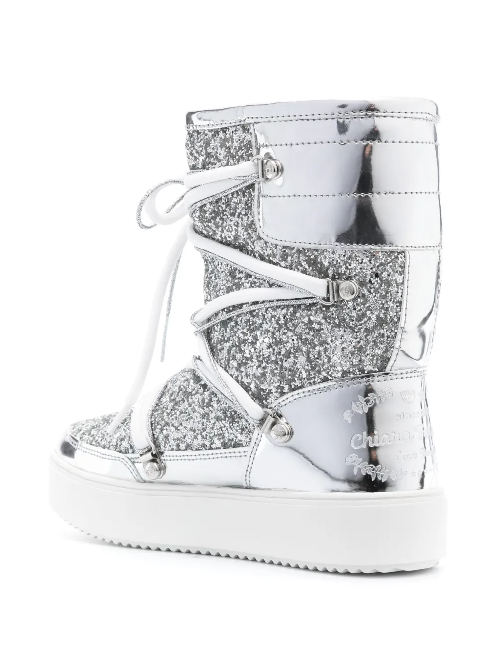 Chiara Ferragni Snowboots met glitter Zilver