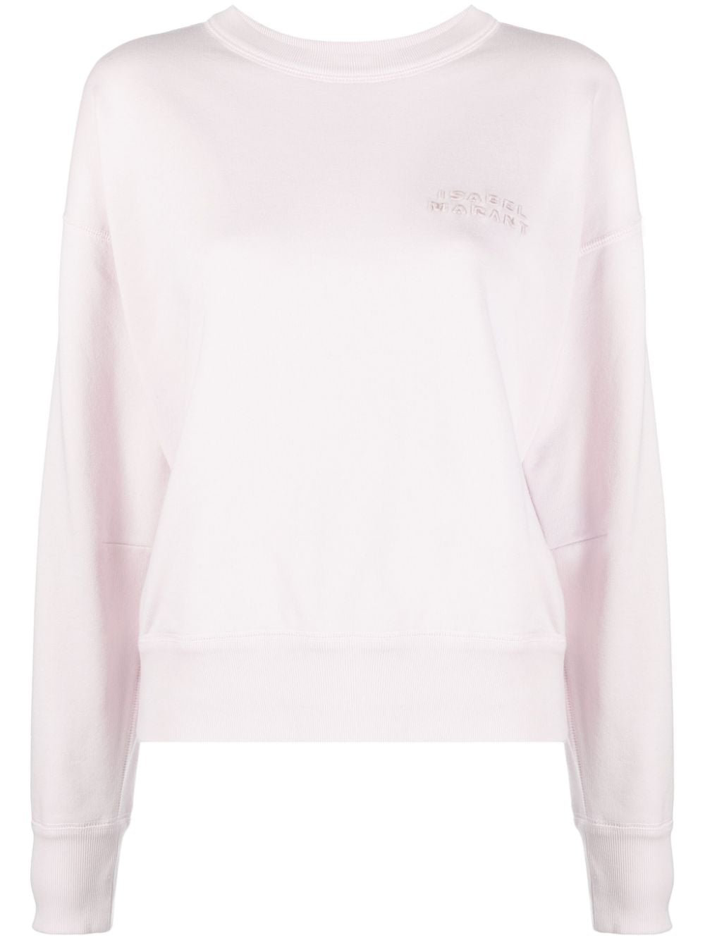 Isabel Marant Shad Logo-embroidered Cotton Blend Sweatshirt In Rosa