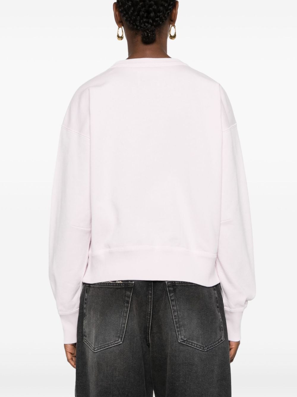 Shop Isabel Marant Shad Logo-embroidered Cotton Blend Sweatshirt In Rosa