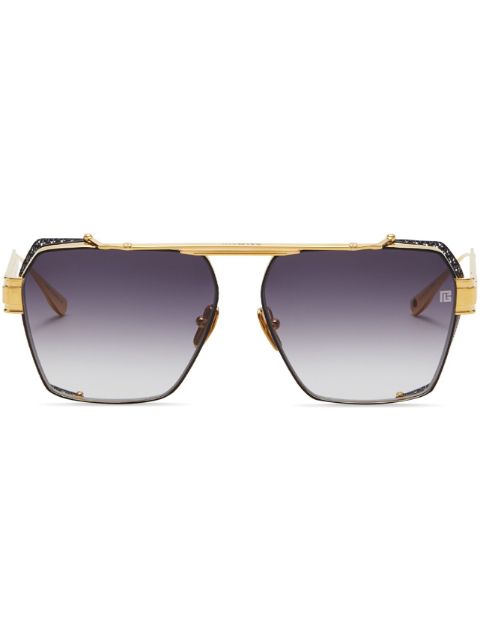 Balmain Eyewear logo-engraved oversize-frame sunglasses Women