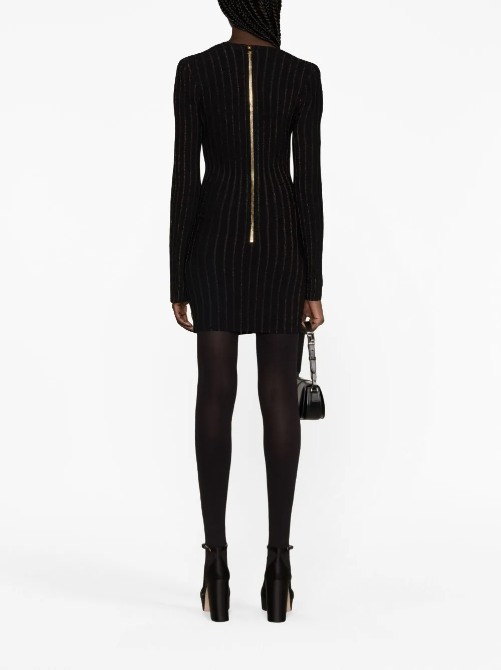 Balmain ribbed-knit long-sleeve dress | Smart Closet
