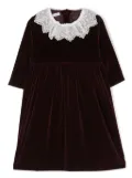 JESURUM BABY lace-collar velvet dress - Red