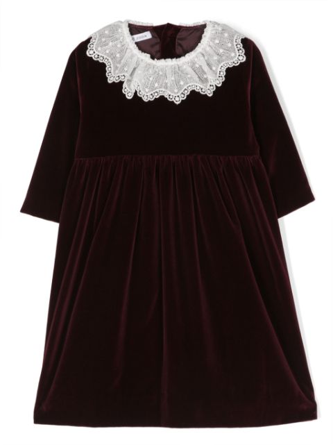 JESURUM BABY lace-collar velvet dress