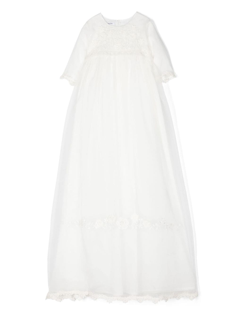 Shop Jesurum Baby Macramé-detail Long Dress In White