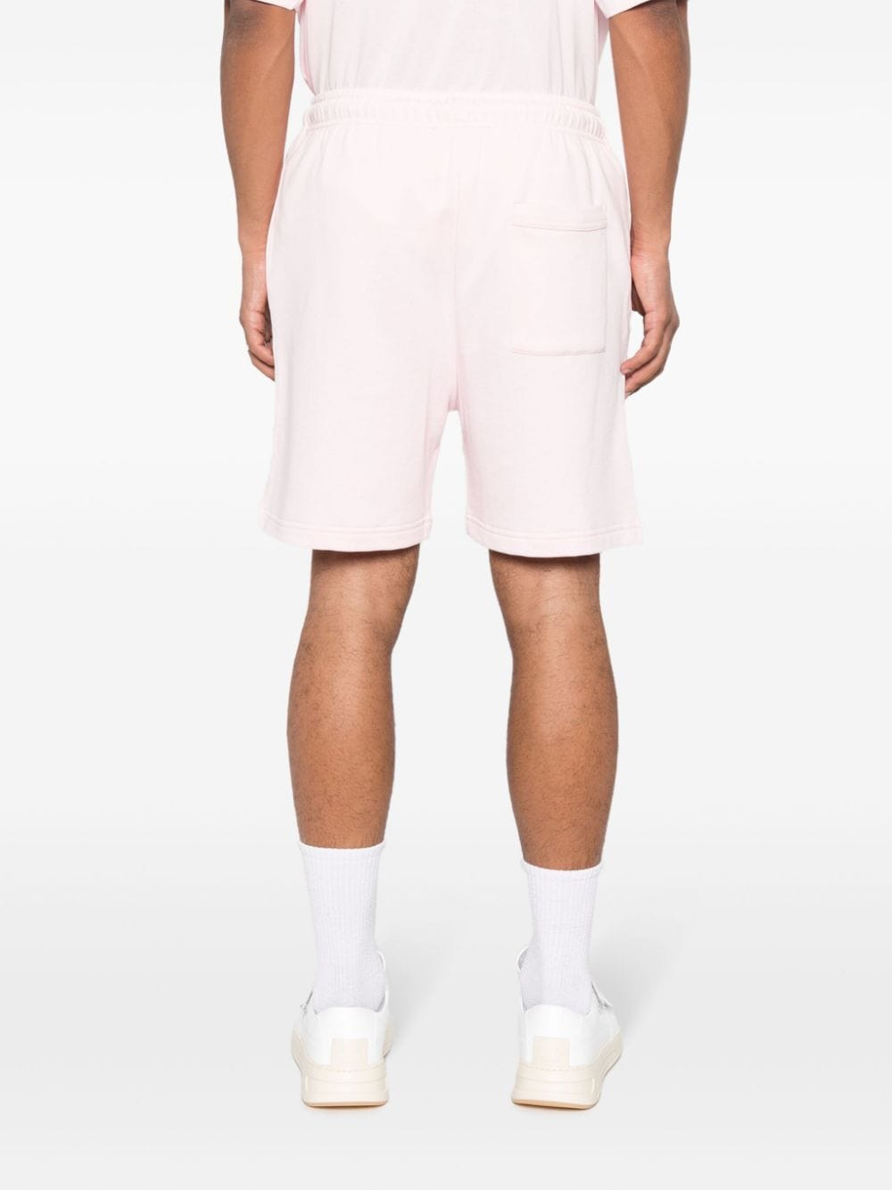 Shop Acne Studios Logo-appliqué Cotton Track Shorts In Pink