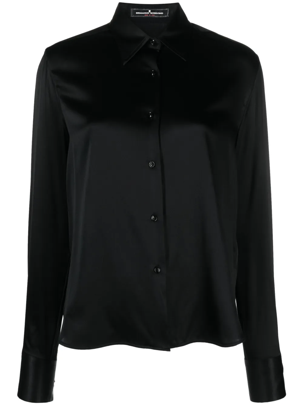 Ermanno Scervino Zijden blouse met puntige kraag Zwart