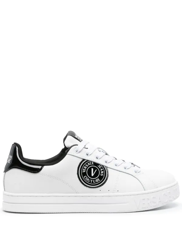 Versace Jeans Couture Court 88 logo patch Leather Sneakers White FARFETCH CA