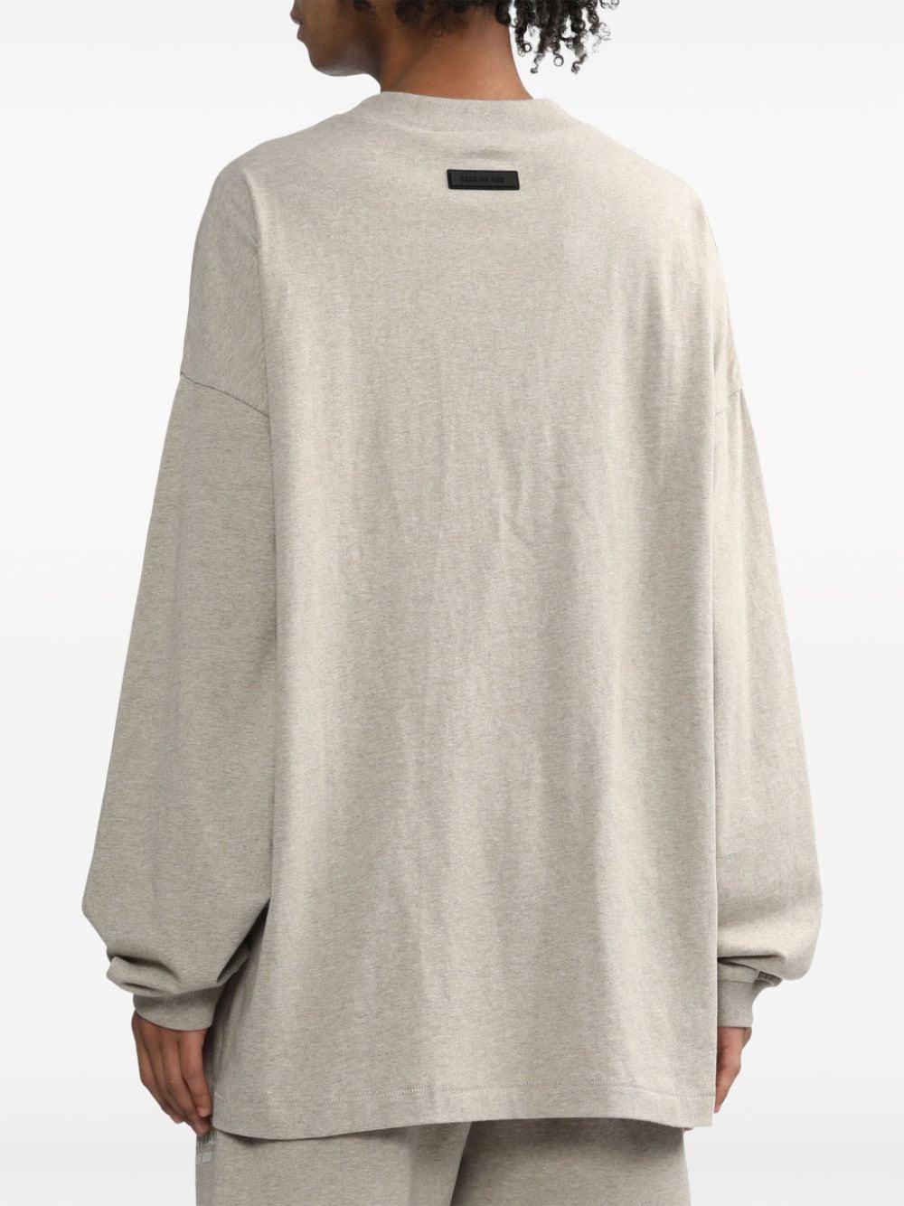 Shop Essentials Logo-embossed Jersey Sweatshirt In Grey