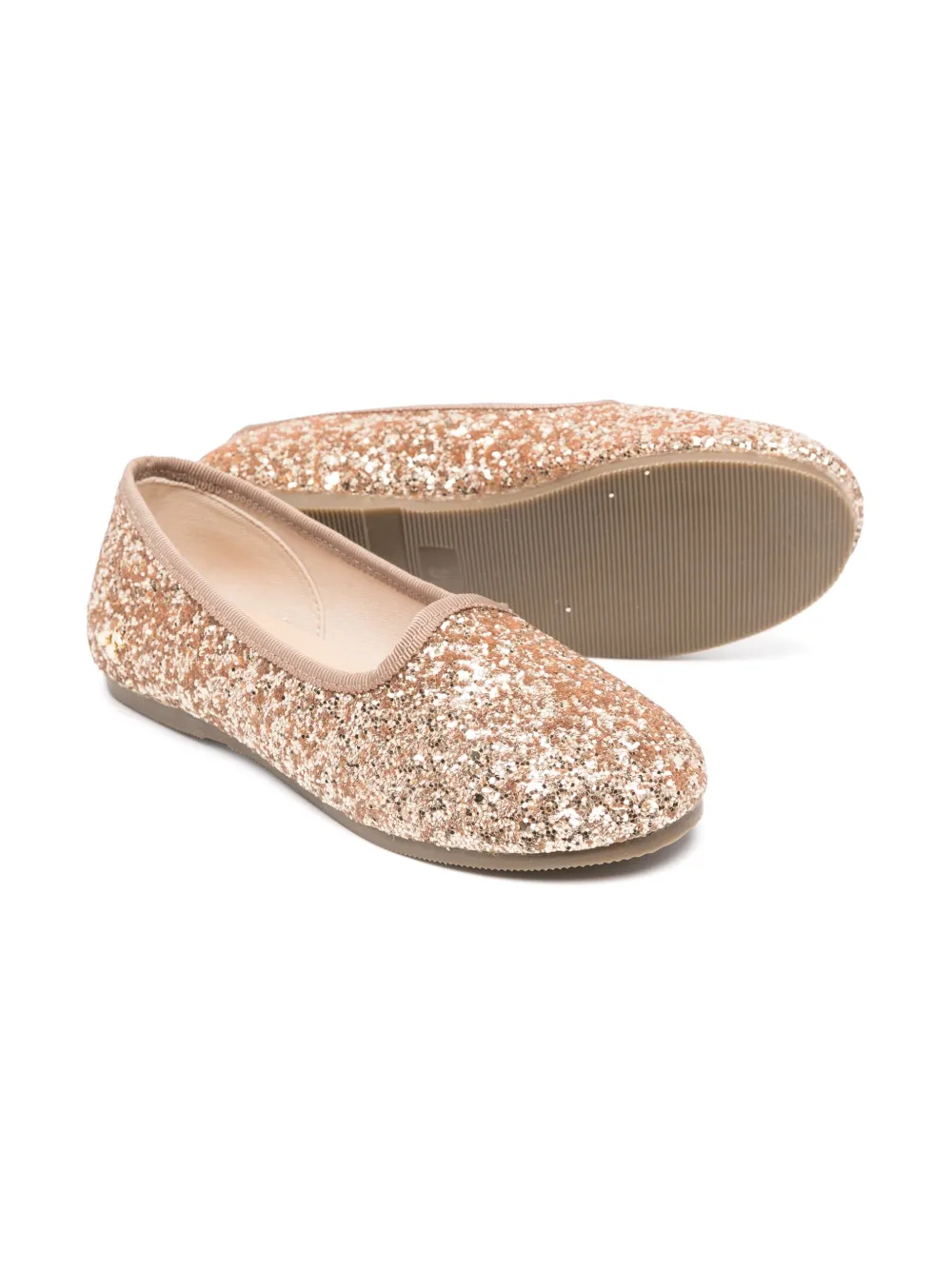 Bonpoint glitter-detail leather ballerinas - Goud