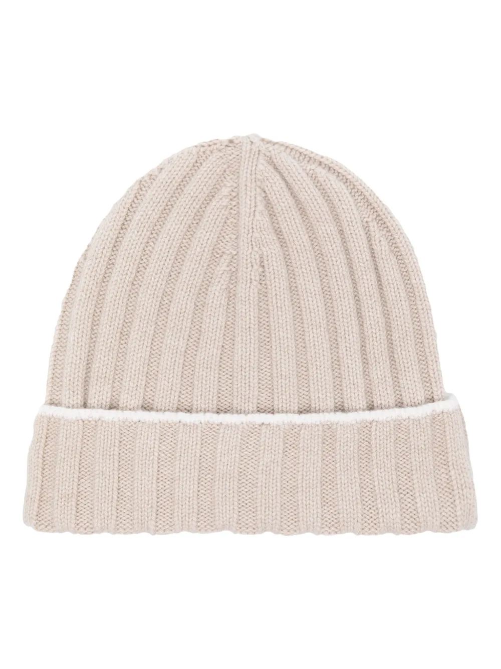 Brunello Cucinelli contrasting-trim cashmere beanie Beige