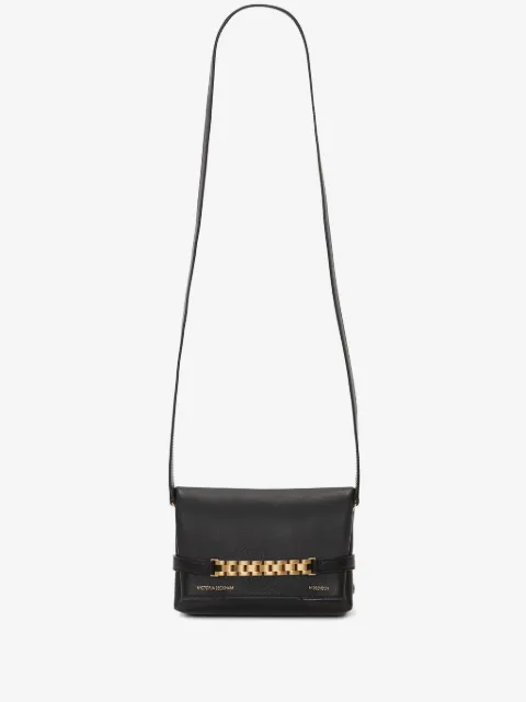 Victoria Beckham logo-print leather clutch bag