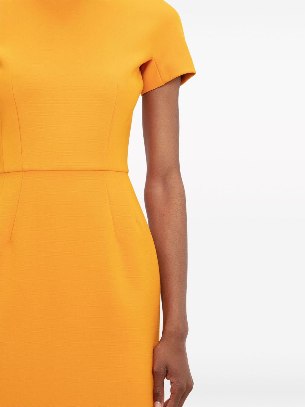 Shop Victoria Beckham T-shirt Crepe Midi Dress In Yellow