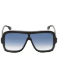 Victoria Beckham chain-embellished shield-frame sunglasses - Black