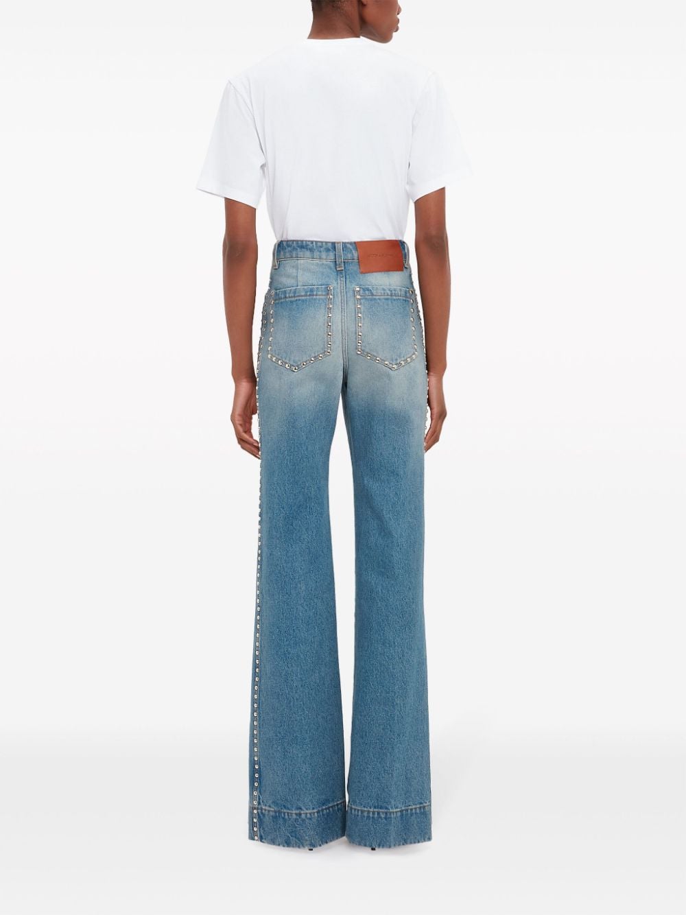 Victoria Beckham Alina Studded wide-leg Jeans - Farfetch