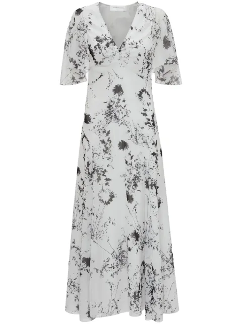 Victoria Beckham floral-print plissé dress