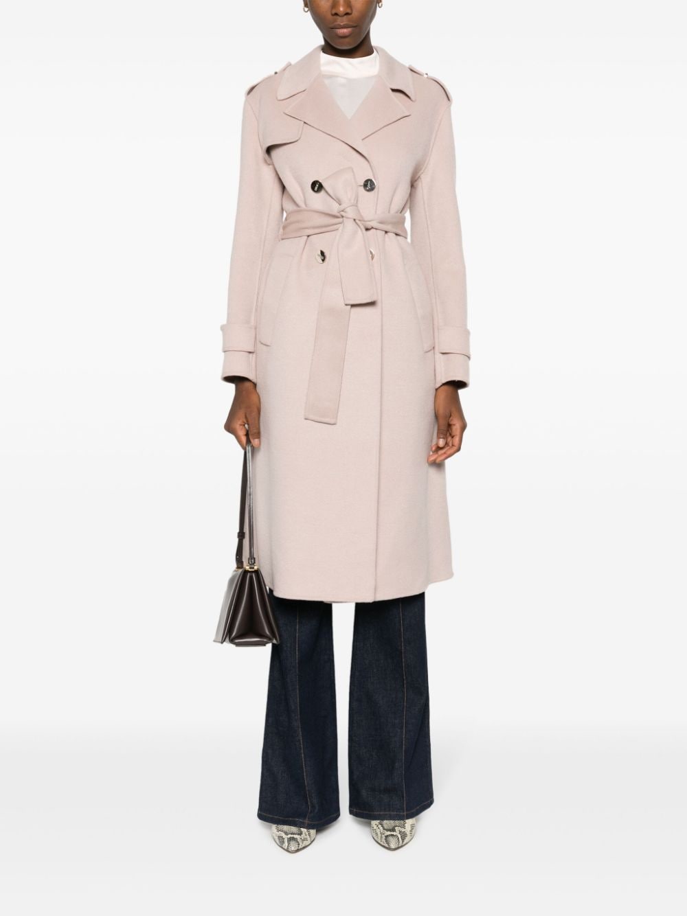 LIU JO double-breasted belted trench coat - Beige