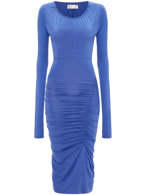 Victoria Beckham ruched long-sleeve midi dress
