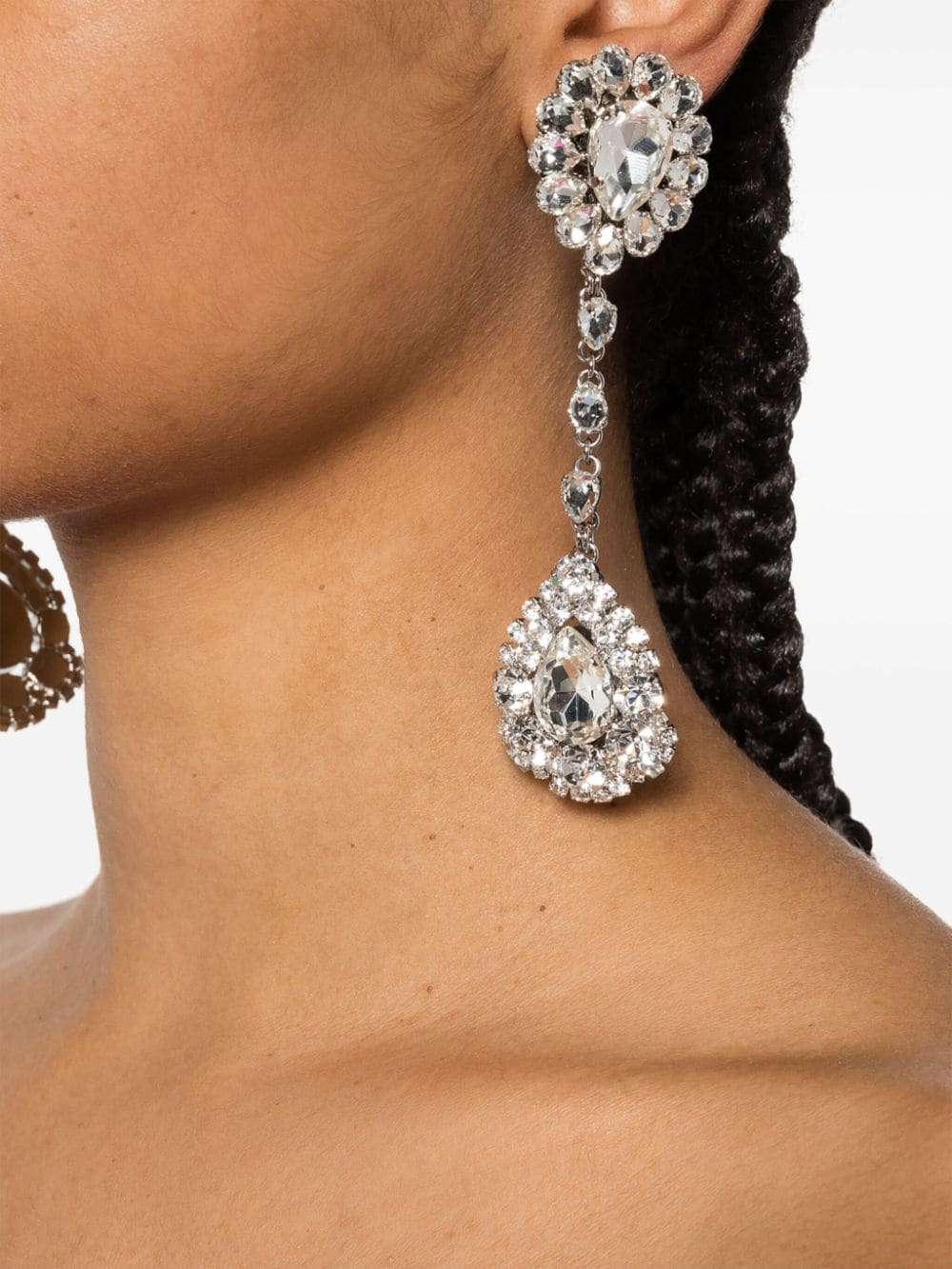 Alessandra Rich crystal-embellished drop earrings - Zilver