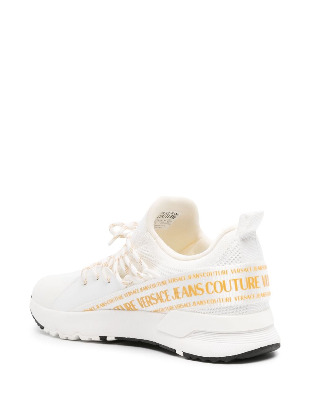 Shop Versace Jeans Couture Dynamic Logo-strap Sneakers In White