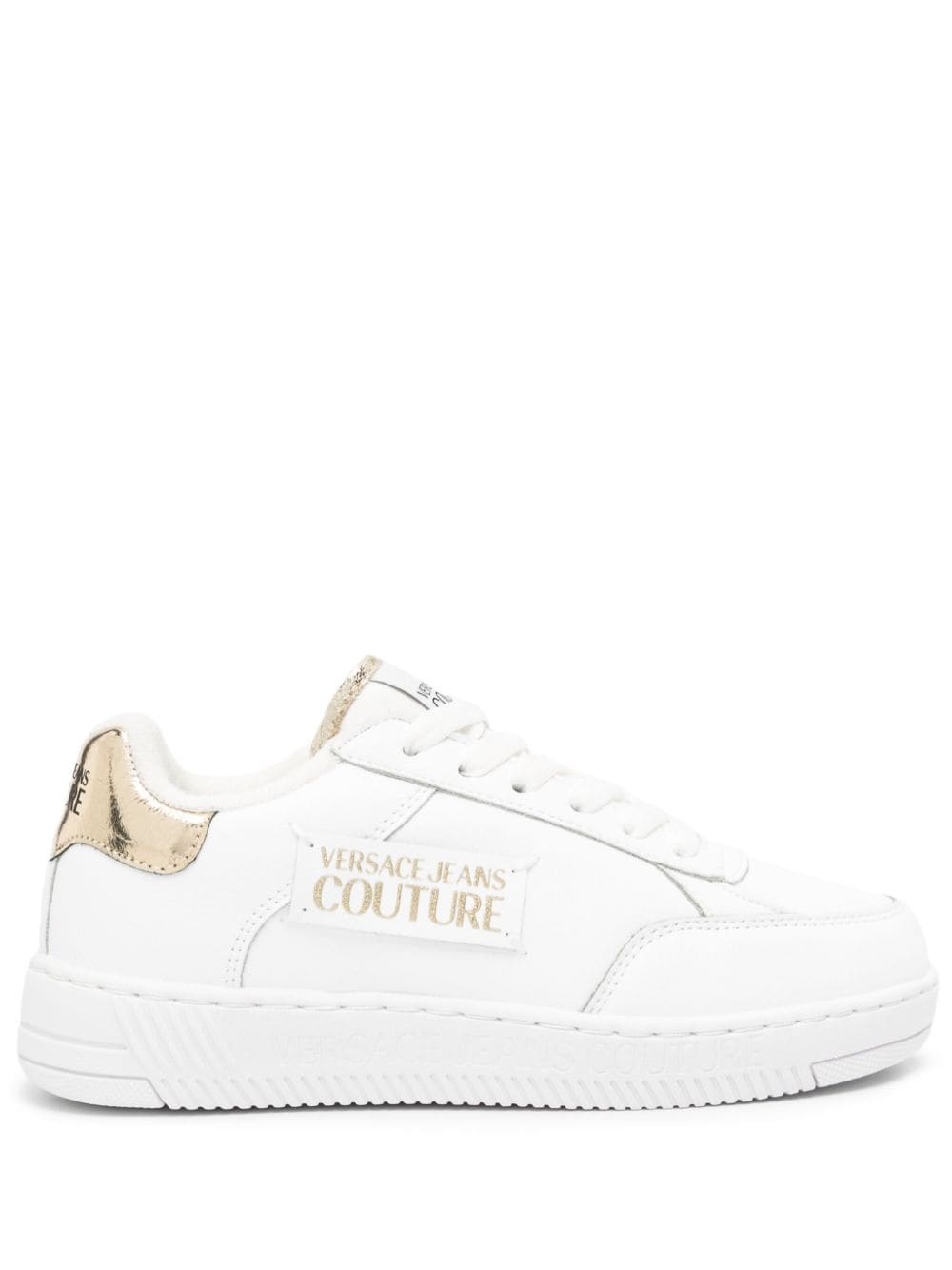 Image 1 of Versace Jeans Couture Meyssa logo-patch sneakers