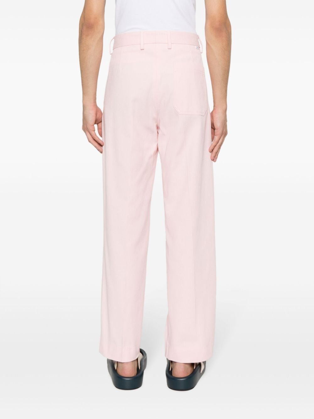 Shop Acne Studios Twill Cotton-blend Trousers In Pink
