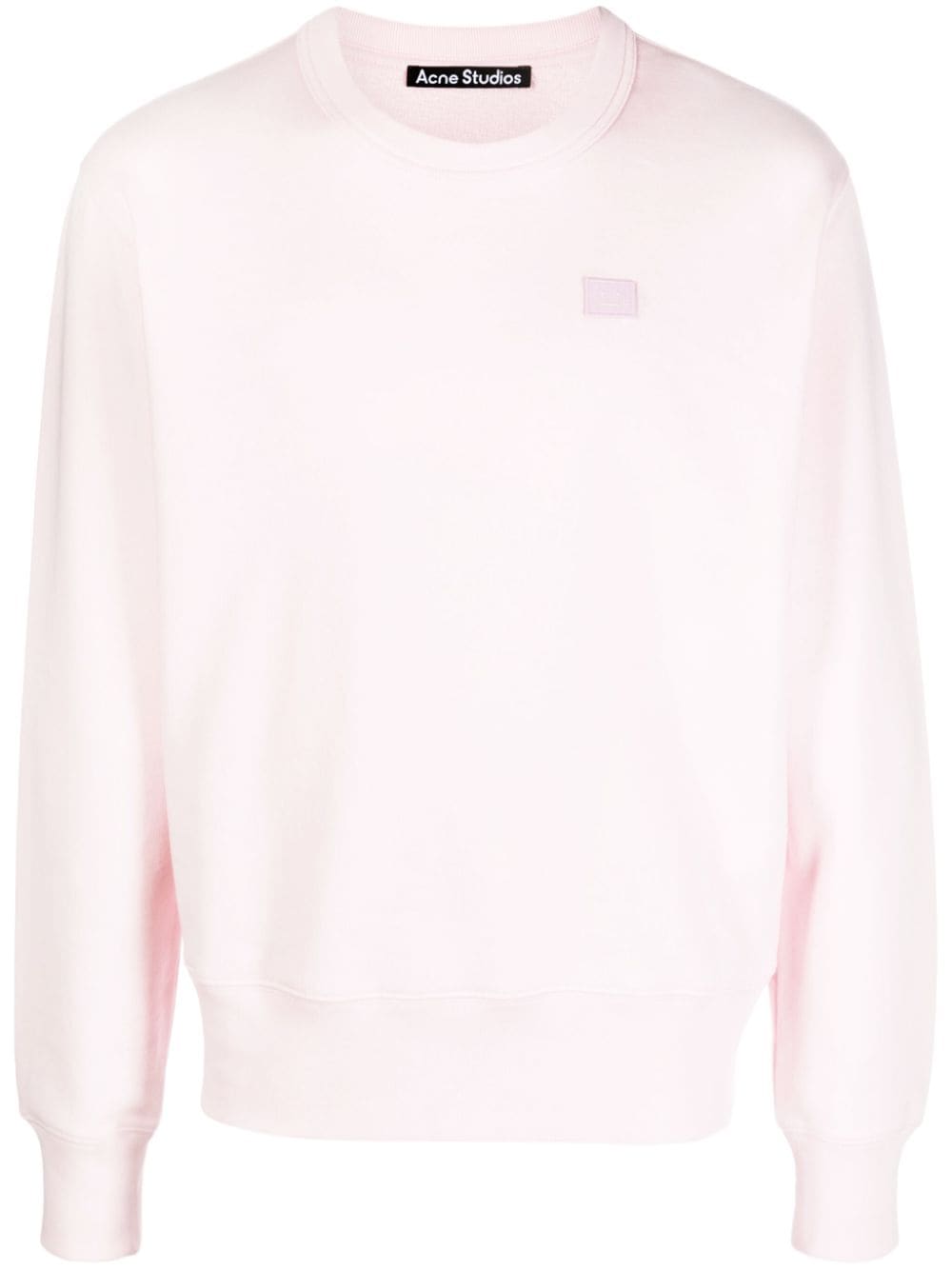 Acne Studios Logo-patch Detail Knit Jumper In Faded Pink