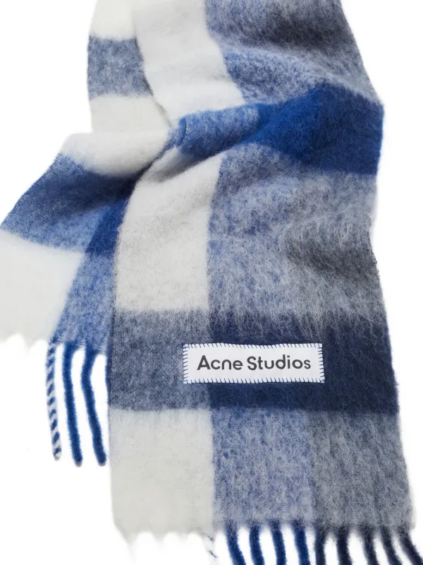 Acne Studios チェック スカーフ | ブルー | FARFETCH JP