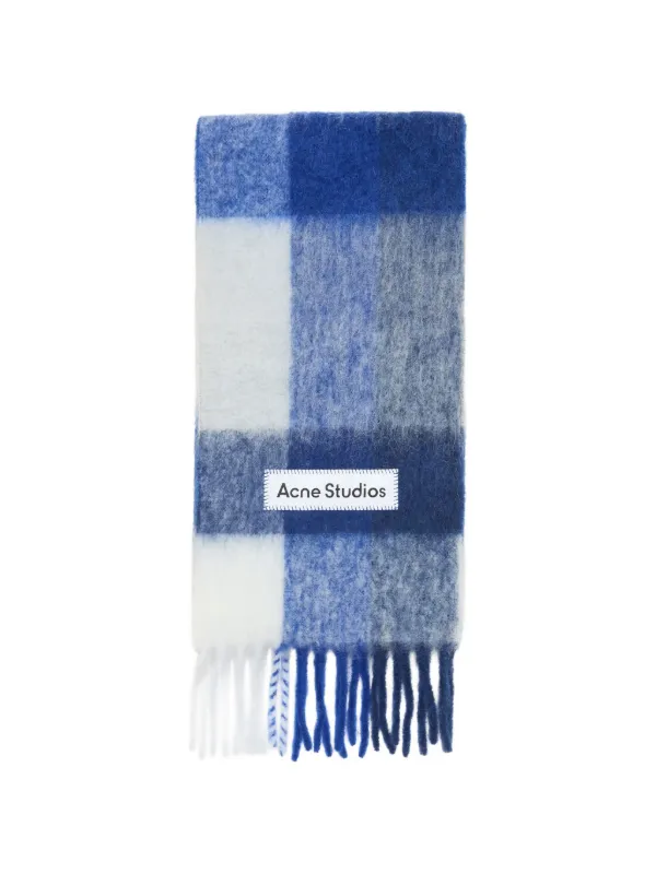 Acne Studios チェック スカーフ | ブルー | FARFETCH JP