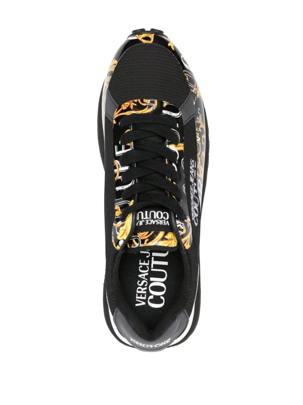 Shop Versace Jeans Couture Spyke Panelled Sneakers In Black