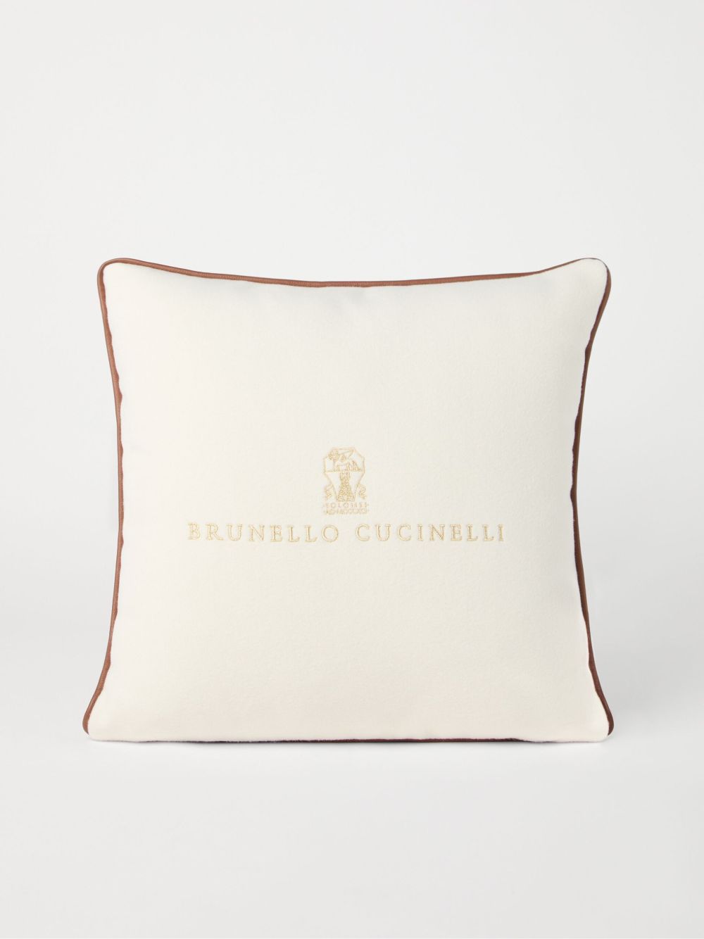 Brunello Cucinelli logo-embroidered cushion Men